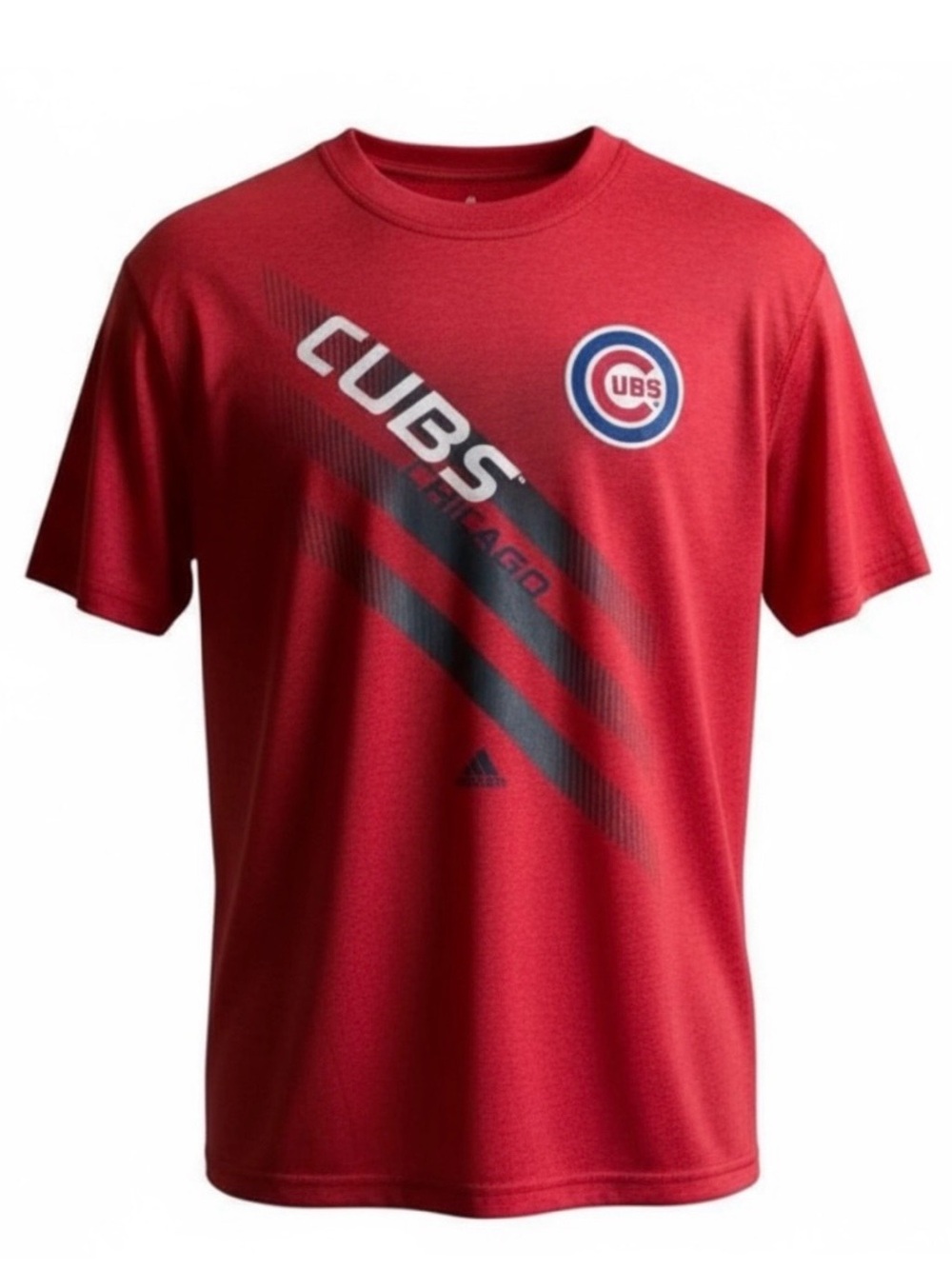 adidas Red Chicago Cubs Graphic Print Crew Neck Short Sleeve T-Shirt Size Large